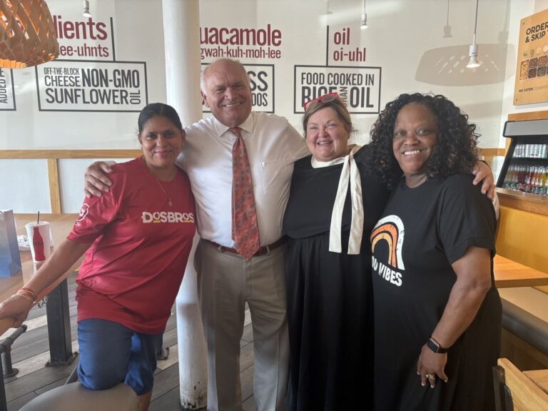Local business owners and community leaders gathered for a One Degree Dalton lunch meetup in Dalton, Georgia